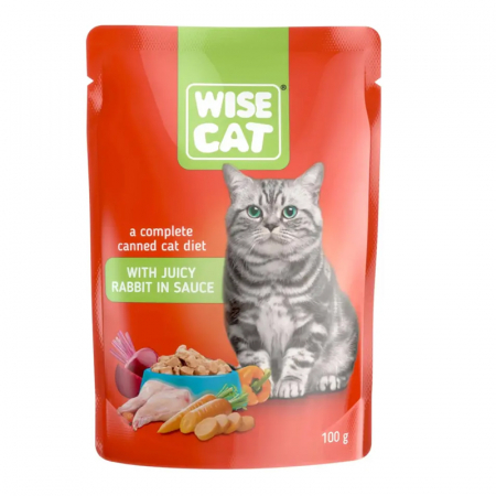 Set 24 buc x 100 gr Hrana umeda pentru pisici Wise cu iepure [1]