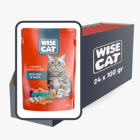 Set 24 buc x 100 gr Hrana umeda pentru pisici Wise cu peste [0]