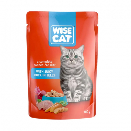 Set 24 buc x 100 gr Hrana umeda pentru pisici Wise cu rata [1]