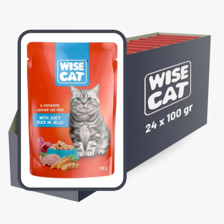 Set 24 buc x 100 gr Hrana umeda pentru pisici Wise cu rata [0]