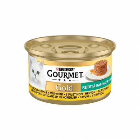 Oferte - Set 24 buc x 85 gr Hrana umeda pentru pisici Gourmet Gold cu pui & morcovi