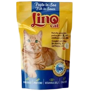 Hrana umeda pisici - Set 24 buc x 85 gr Hrana umeda pentru pisici Lino Cat cu peste in sos