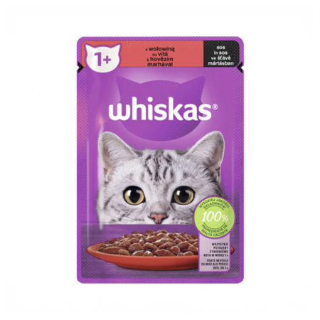 Set 28 buc x 85 gr Hrana umeda pentru pisici Whiskas cu vita in sos [1]