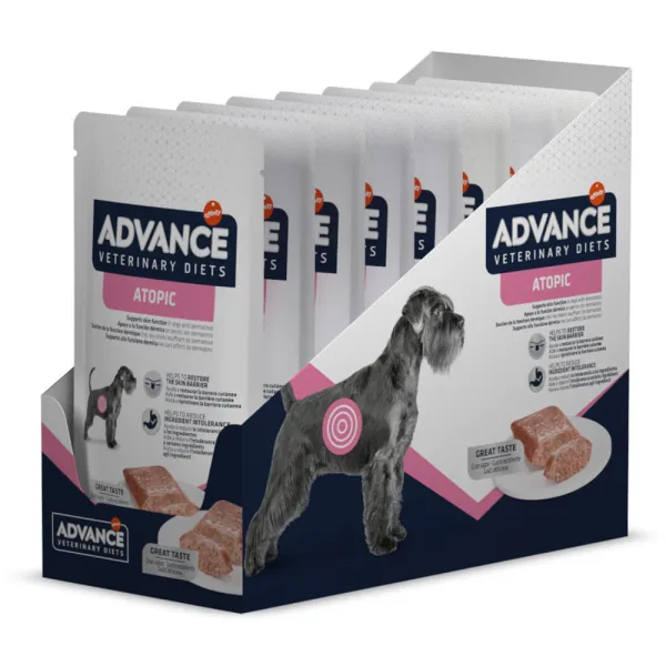 Diete Veterinare Caini - Set 8 buc x 150 gr Hrana dietetica pentru caini Advance Atopic Derma Care