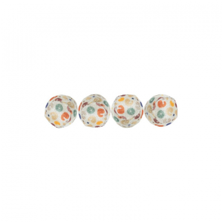 Pisici - Set de 4 mingi cu imprimeu leopard pentru pisici 4 cm