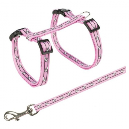 Pisici - Set lesa si ham pentru pisici 27-46 cm/10 mm