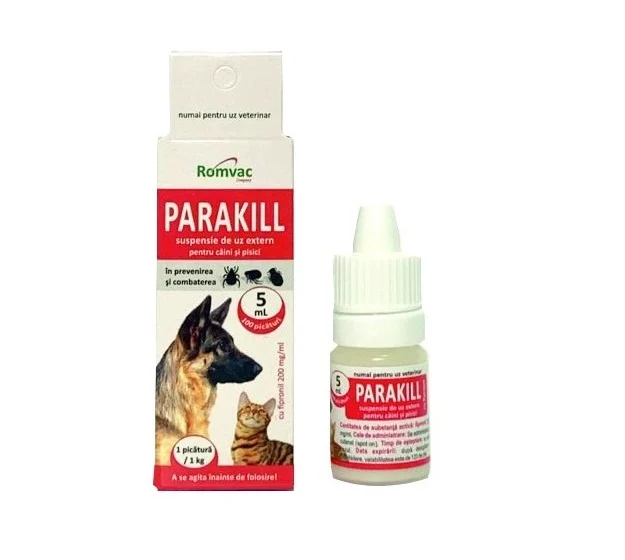Farmacie - Solutie antiparazitara Parakill 5 ml, 100 picaturi