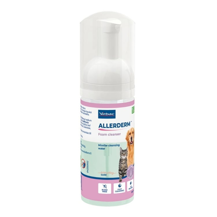 Ingrijire pisici - Spuma pentru curatare blana Allerderm Virbac 100 ml