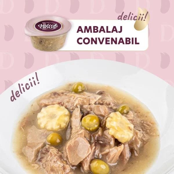 Supa pentru pisici Delickcious cu ton, porumb & mazare 80 gr [1]