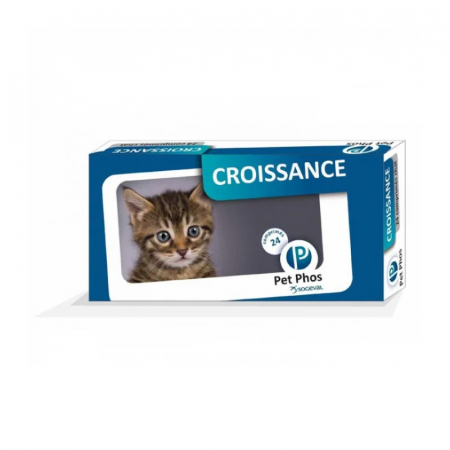 Farmacie - Supliment vitamino-mineral pentru pisici Pet Phos Croissance 96 tablete