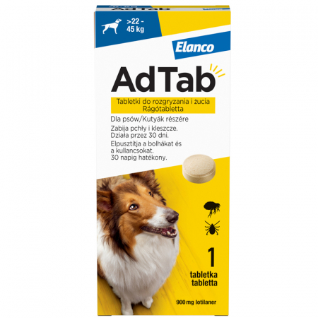 Farmacie - Tableta antiparazitara pentru caini AdTab >22 - 45 kg