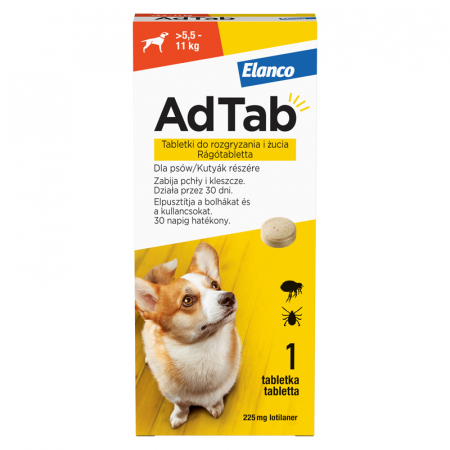Farmacie - Tableta antiparazitara pentru caini AdTab >5,5 -11 kg