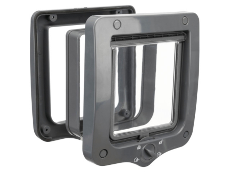 Culcusuri si saltele pisici - Usa batanta pentru pisici Trixie 4-Way Gri cu Tunel 20 x 22 cm