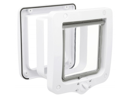 Pisici - Usa batanta pentru pisici Trixie 4-Way Alba cu Tunel 20 x 22 cm