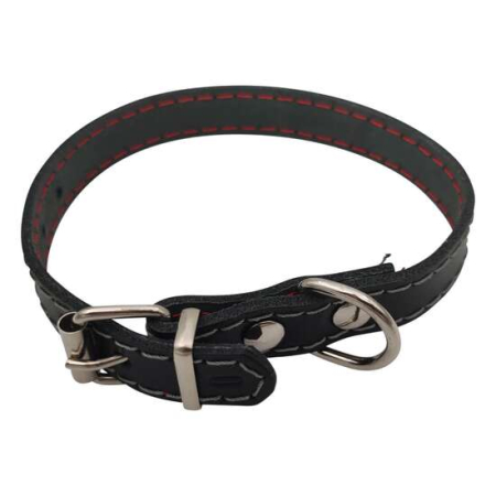 Accesorii caini - Zgarda din piele pentru caini Nr.0 Petro Neagra 6 x 3 x 1,5 cm