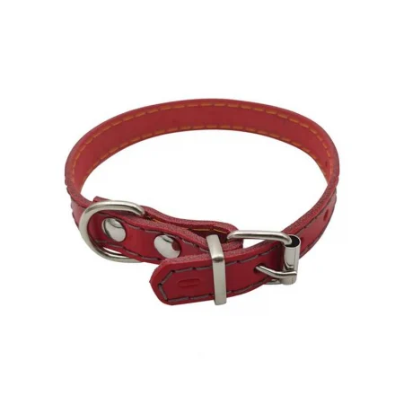 Zgarzi , lese , hamuri caini - Zgarda din piele pentru caini Nr.0 Petro Rosie 1,4 x 30 cm