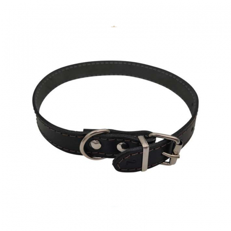 Noutati - Zgarda din piele pentru caini Nr. 2 Petro Neagra 1,9 x 45 cm