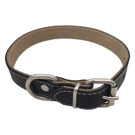Accesorii caini - Zgarda din piele pentru caini Nr.3 Petro Neagra 2,4 x 50 cm