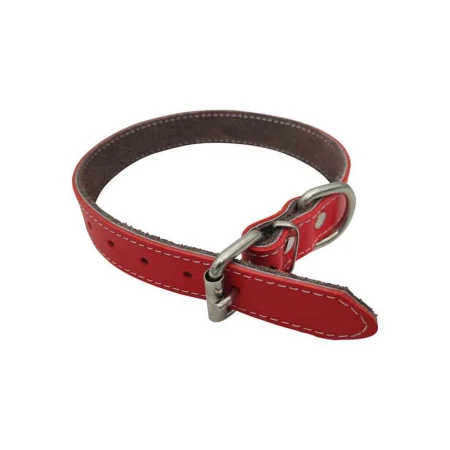 Caini - Zgarda din piele pentru caini Nr.3 Petro Rosie 2,3 x 50cm