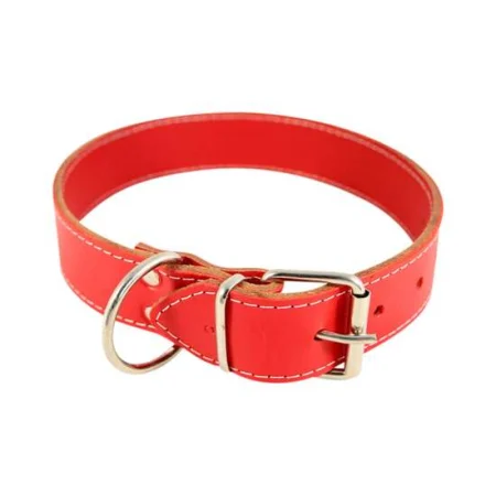 Caini - Zgarda din piele pentru caini Nr. 5 Petro Rosie 3,9 x 65 cm