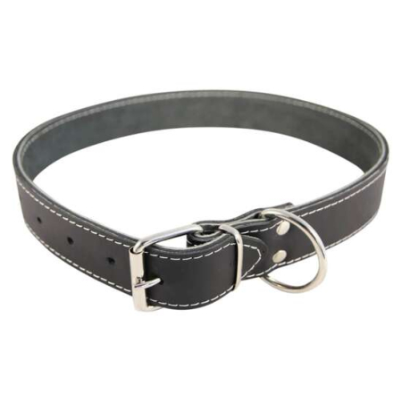 Caini - Zgarda din piele pentru caini Nr. 6 Petro Neagra 4 x 75 cm