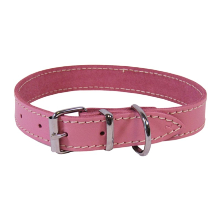 Accesorii caini - Zgarda din piele pentru caini Trixie Roz 2,0 / 45 cm