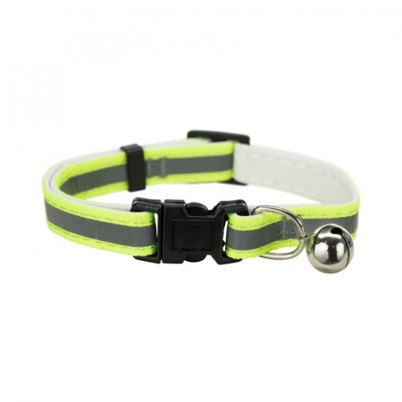 Zgarzi si hamuri pisici - Zgarda pentru pisici Junior din nylon reflectorizant cu clopotel