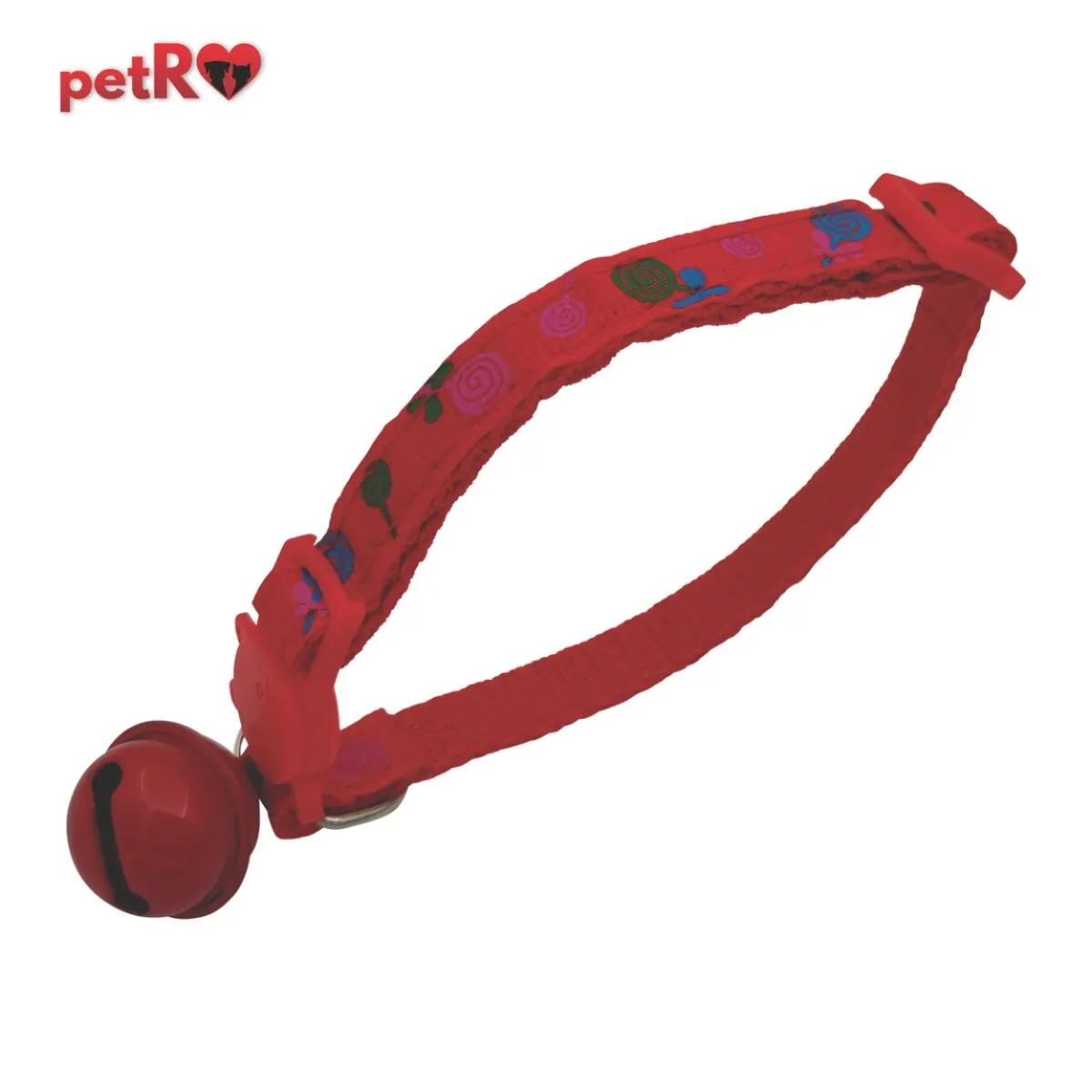 Zgarda pentru pisici rosie cu flori Petro 20-35 cm [2]