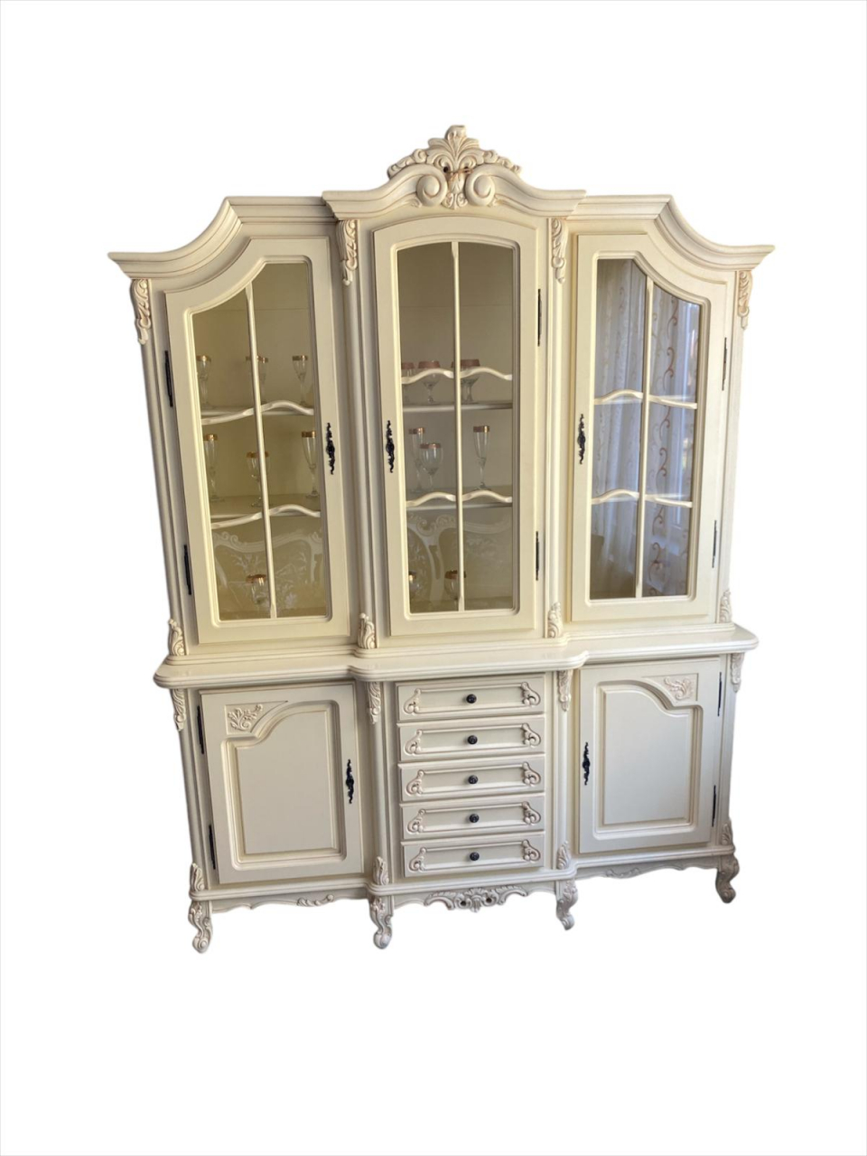 Bufet Vitrină Sufragerie Royal Crem [1]