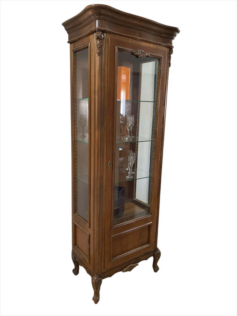 Cristalier 1 Ușă Versailles, Culoare Nuc [1]
