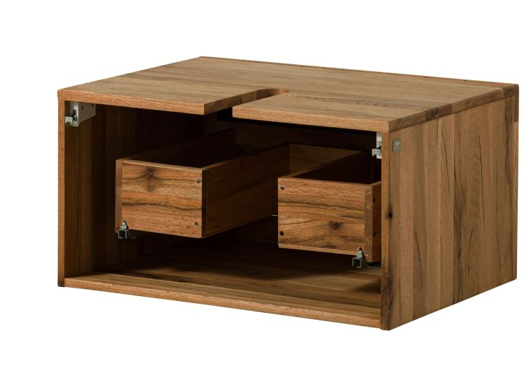 Washbasin Base Cabinet in Wild Oak 70x50x37 cm, Natural Oil [5]
