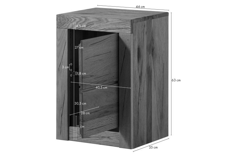 Dulap de Perete din Stejar Sălbatic 44x35x63 cm, Ulei Natural [4]