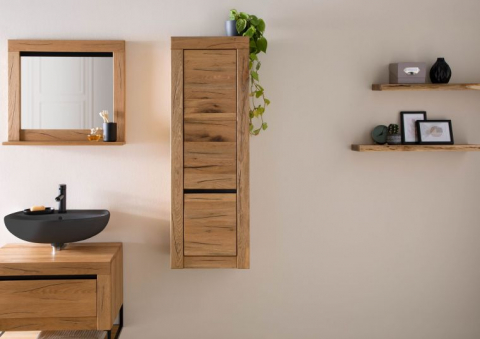 Colectia Eisa - Bathroom Cabinet in Wild Oak 44x35x130 cm, Natural Oil