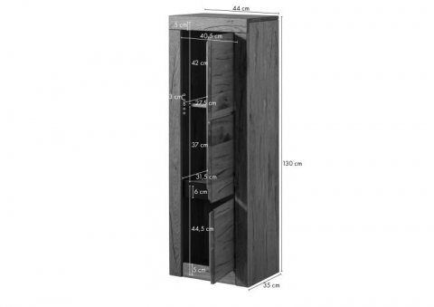 Dulap Baie din Stejar Sălbatic 44x35x130 cm, Ulei Natural [1]