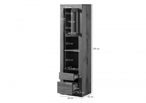 Bathroom Cabinet in Wild Oak 44x35x159 cm, Natural Oil [2]