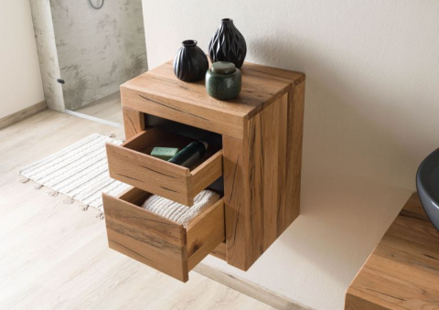 Dulap Baie din Stejar Sălbatic 44x35x52 cm, Ulei Natural [1]