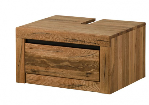 Washbasin Base Cabinet in Wild Oak 70x50x37 cm, Natural Oil [3]