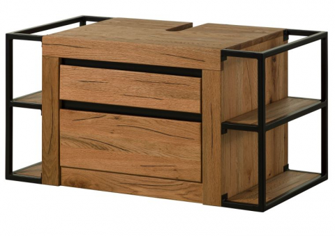 Solid Wild Oak Vanity Cabinet – 100x50x52 cm, Natural Oil Finish [2]