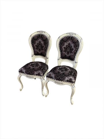 Sold Out - Regallis Silver White Chair Set (4 pieces)