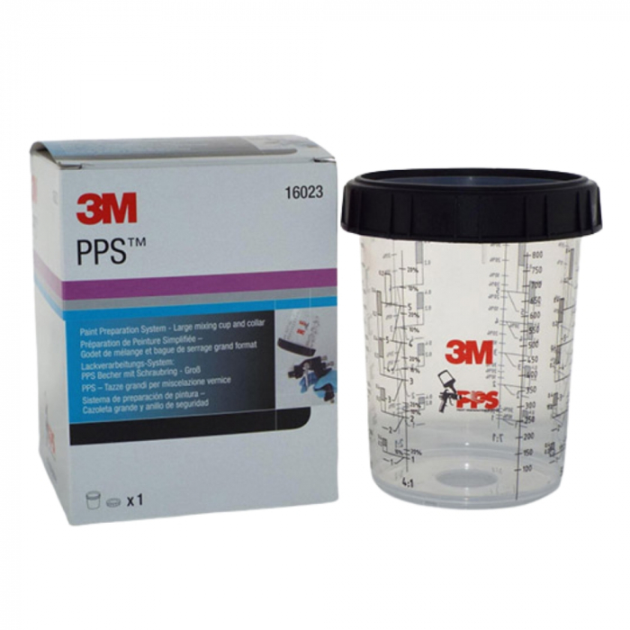 Pahar gradat mixare vopsea cu manson, PPS, 850 ml - 3M.16023 [2]