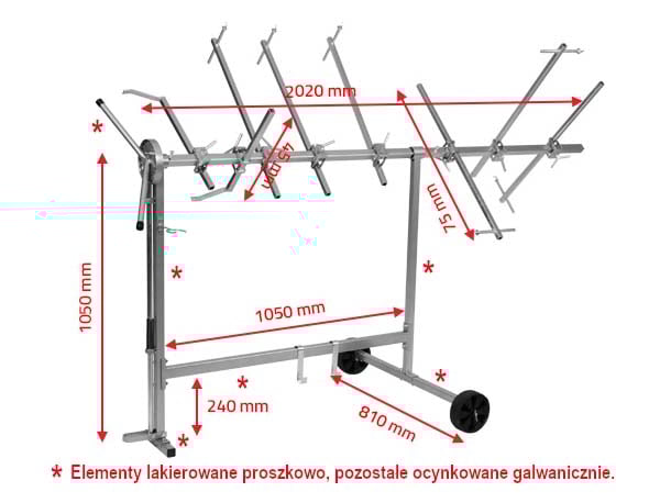 Stativ Premium pentru vopsit elemente, dimensiune 2020 mm. x 810 mm. x 1050 mm.      - NTools [2]