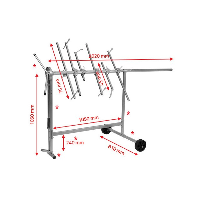 Stativ Standard pentru vopsit elemente, dimensiune 2020 mm. x 810 mm. x 1050 mm. - NTools [2]