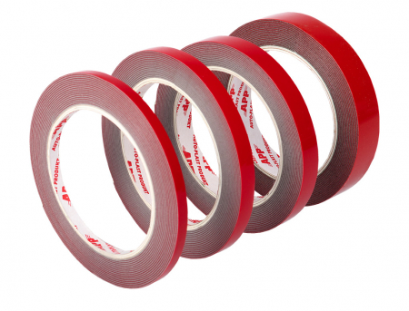 Consumabile vopsitorie - Banda dublu adeziva rola 6mm x 10m, rosie - APP