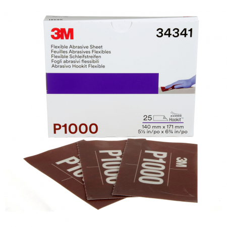 Consumabile vopsitorie - Coli abrazive flexibile Hookit, 140x171 mm., P1000 - 3M.34341