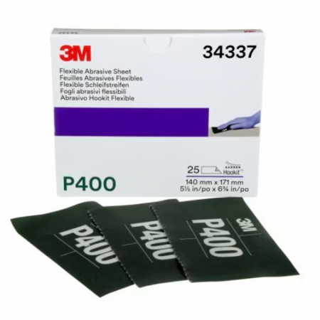 Consumabile vopsitorie - Coli abrazive flexibile Hookit, 140x171 mm., P400 - 3M.34337