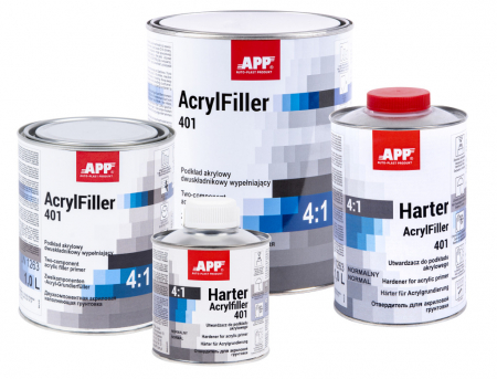 Grund / primer, filler, intaritor - Filler acrylic 2K HS 4:1 negru, cutie 1,0 ltr. - APP