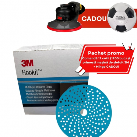 Discuri abrazive - Pachet 3M: 1200 Discuri Blue Hookit 325U + Masina de Slefuit 3M Xtract CADOU