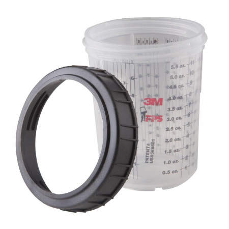 Sisteme si pahare PPS - Pahar gradat mixare vopsea cu manson, PPS, 170 ml - 3M.16115