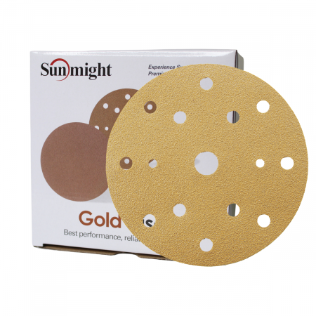 Abrazive - Disc velcro pe suport hartie B312, diametru 150mm, 15 gauri, P320 - Sunmight
