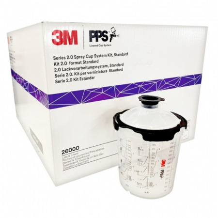 Set pahare gradate vopsea 650ml si capace cu filtru 200 microni, PPS 2.0 - 3M.26000 [1]